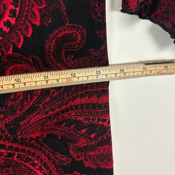 Vintage Y2K Paisley Print Dress Red/Black Women’s M — Edgy Alt Clubwear - Picture 7 of 7